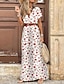 cheap Dresses-Women&#039;s Maxi long Dress Wrap Dress Red Brown Short Sleeve Split Ruffle Print Floral Print V Neck Spring Summer Vacation Vintage Boho 2022 S M L XL XXL 3XL