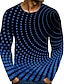 ieftine Geometric-Bărbați Tricou Grafic Buline Rotund Albastru Deschis Albastru safir Negru Galben Roșu-aprins Tipărire 3D Zilnic Manșon Lung Imprimeu Îmbrăcăminte De Bază