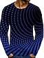billige Geometrisk-Herre T skjorte Grafisk Polkadotter Rund hals Lyseblå Safirblå Svart Gul Rød 3D-utskrift Daglig Langermet Trykt mønster Klær Grunnleggende