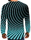 economico Geometrico-Per uomo maglietta Pop art A pois Rotonda Blu chiaro Blu zaffiro Nero Giallo Rosso Stampa 3D Giornaliero Manica lunga Stampa Abbigliamento Essenziale