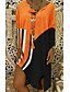 cheap Knee Length Dresses-Women&#039;s Shift Dress Maxi long Dress Blue Yellow Gray Orange White Red Long Sleeve Color Block Patchwork Summer V Neck Casual 2021 S M L XL XXL 3XL