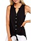 billige Tanktoppe og camisole til kvinder-women&#039;s sleeveless tie front henley shirts button up tank top black
