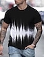 cheap Geometrical-Men&#039;s Shirt T shirt Tee Graphic 3D Round Neck Black-White Black White Red Green 3D Print Plus Size Daily Going out Short Sleeve Print Clothing Apparel Streetwear