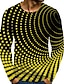 cheap Geometrical-Men&#039;s T shirt Tee Graphic Polka Dot Round Neck Light Blue Sapphire Blue Black Yellow Red 3D Print Daily Long Sleeve Print Clothing Apparel Basic