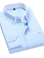 cheap Dress Shirts-Men&#039;s Shirt Dress Shirt Long Sleeve Solid Colored Collar Button Down Collar White Gray Pink Yellow Khaki non-printing Daily Work Clothing Apparel Basic Business / Regular Fit