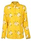 preiswerte Blusen und Hemden für Damen-Damen Hemd Bluse Leopard Weiß Gelb Leopard Blumen Bedruckt Langarm Arbeit Basic Brautkleider schlicht Hemdkragen Standard S