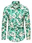 cheap Men-Men&#039;s Shirt Floral Graphic Other Prints Classic Collar Casual Daily Long Sleeve Tops Casual Green Blue Gray