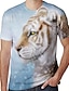 cheap Men&#039;s Tees &amp; Tank Tops-Men&#039;s Tee T shirt Tee Shirt Graphic Patterned Tiger Animal 3D Print Crew Neck Causal Daily Short Sleeve Tops Basic Green White Blue