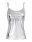 cheap Tank Tops &amp; Camis-Women&#039;s Camisole Camis Silver Yellow Red Plain Iridescent Casual Daily Basic U Neck S