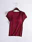 cheap Women&#039;s T-shirts-Women&#039;s T shirt Tee Burgundy Tee Modal Plain Solid Colored Home Casual Daily Basic Short Sleeve Round Neck Wine Red
