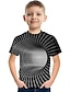 ieftine tricouri 3d pentru băieți-Copii Băieți Tricou Manșon scurt Imprimare 3D Grafic 3D Print Bloc Culoare Crewneck Unisex Galben Deschis Albastru Lac Bleumarin Copii Topuri Vară De Bază Șic Stradă Amuzant 3-12 ani / Sport