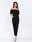 cheap Women&#039;s Jumpsuits-Women&#039;s Jumpsuit Print Graphic Off Shoulder Holiday Weekend Slim Slim Short Sleeve Black / White Blue Black S M L Spring