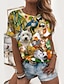 cheap Women&#039;s T-shirts-Women&#039;s T shirt Tee Designer 3D Print Graphic Design Animal Short Sleeve Round Neck Daily Print Clothing Clothes Designer Basic Green