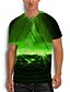 tanie T-shirty 3D męskie-Men&#039;s T shirt 3D Print Graphic Plus Size Round Neck Daily Weekend Print Short Sleeve Tops Basic Casual Multi color Green Purple / Summer
