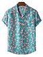 cheap Hawaiian Shirts-Men&#039;s Summer Hawaiian Shirt Shirt Print Graphic Patterned Flamingo Hawaiian Aloha Design Classic Collar Casual Holiday Print Short Sleeve Tops Designer Tropical Hawaiian Beach Black / White Green Gray