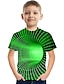 Χαμηλού Κόστους αγορίστικα 3d μπλουζάκια-Παιδιά Αγορίστικα Κοντομάνικη μπλούζα Κοντομάνικο Κοντομάνικο 3D εκτύπωση Γραφική 3D Εκτύπωση Συνδυασμός Χρωμάτων Λαιμόκοψη Γιούνισεξ Ανοικτό Κίτρινο Μπλε Λίμνης Βαθυγάλαζο Παιδιά Άριστος Καλοκαίρι