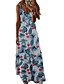 levne Maxi šaty s potiskem-dámské dlouhé šaty maxi šaty zelená černá modrá květinová bez rukávů jaro léto v krk boom výprodej šaty s m l xl xxl 3xl 4xl 5xl
