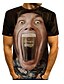 cheap Men&#039;s 3D Tee-Men&#039;s T shirt Tee Shirt Color Block Skull 3D Round Neck Rainbow Red Black Plus Size Daily Sports Short Sleeve Print Clothing Apparel Exaggerated Rock