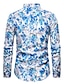 cheap Men-Men&#039;s Shirt Floral Graphic Other Prints Classic Collar Casual Daily Long Sleeve Tops Casual Green Blue Gray