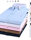 cheap Dress Shirts-Men&#039;s Shirt Dress Shirt Long Sleeve Solid Colored Collar Button Down Collar White Gray Pink Yellow Khaki non-printing Daily Work Clothing Apparel Basic Business / Regular Fit
