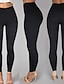 abordables Leggings-Mujer Ajustado pantalones Alta cintura Longitud total Negro Primavera, Otoño, Invierno, Verano