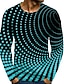 رخيصةأون هندسي-رجالي تي شيرت الرسم منقط رقبة دائرية أزرق فاتح أزرق الياقوت أسود أصفر أحمر طباعة ثلاثية الأبعاد مناسب للبس اليومي كم طويل طباعة ملابس أساسي