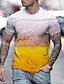 halpa miesten 3d t-paita-Miesten Paita T-paita Kuvitettu 3D Olut Pyöreä kaula-aukko Tumman harmaa A B C D Pluskoko Bile Viikonloppu Lyhythihainen Vaatetus Perus