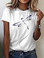 cheap Tees &amp; T Shirts-Women&#039;s Graphic Patterned Daily Weekend Short Sleeve T shirt Tee Round Neck Print Basic Essential Tops White S / 3D Print