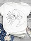 cheap Women&#039;s T-shirts-Women&#039;s Plus Size Tops T shirt Tee Graphic Abstract Print Short Sleeve Round Neck Designer Daily Holiday Cotton Spandex Jersey White Gray