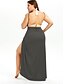 זול ביגוד נשים-חגורת שמלת חוף צוואר נשים לנשים בגד ים ללא גב כיסוי עטוף בצבע אחיד