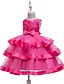 cheap Dresses-Kids Little Girls&#039; Dress Solid Colored Flower Tulle Dress Wedding Birthday Patchwork Bow Blue Pink Wine Midi Sleeveless Princess Cute Dresses Children&#039;s Day Fall Spring Slim 3-10 Years