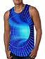 ieftine maiouri 3d pentru bărbați-Bărbați Bluză Vestă Sub Cămașă #D Stil Nautic Albastru piscină Tipărire 3D Zilnic Concediu Imprimare 3D Imprimeu Îmbrăcăminte Casual Stiluri de Plajă / Vară / Fără manșon / Vară / Fără manșon
