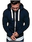 cheap Basic Hoodie Sweatshirts-Men&#039;s Hoodie Jacket Full Zip Hoodie Sweat Jacket Black Red Navy Blue Light Grey Dark Gray Hooded Solid Color Zipper Front Pocket Fitness Cotton Fleece Cool Thin fleece Essential Winter Spring &amp;  Fall