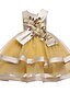 cheap Dresses-Kids Girls&#039; Dress Geometric Snowflake Flower Tulle Dress Halloween Sequins Embroidered Lace up Green Pink Yellow Midi Sleeveless Princess Cute Dresses Fall Winter Slim 3-10