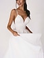 cheap Wedding Dresses-Reception Little White Dresses Wedding Dresses A-Line Sweetheart Camisole Spaghetti Strap Tea Length Chiffon Bridal Gowns With Pleats 2024