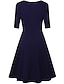 cheap Party Dresses-Women&#039;s Party Dress Swing Dress Formal Dress Midi Dress Dark Green Navy Blue Beige Pure Color 3/4 Length Sleeve Winter Fall Spring Lace up Modern Crew Neck Slim Party 2022 S M L XL XXL
