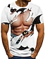 cheap Men&#039;s 3D Tee-Men&#039;s T shirt Tee Tee Funny T Shirts Graphic Muscle Round Neck White / Black Black White Blue Brown 3D Print Daily Holiday Short Sleeve 3D Print Clothing Apparel Sports Casual Muscle