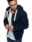 cheap Basic Hoodie Sweatshirts-Men&#039;s Hoodie Jacket Full Zip Hoodie Sweat Jacket Black Red Navy Blue Light Grey Dark Gray Hooded Solid Color Zipper Front Pocket Fitness Cotton Fleece Cool Thin fleece Essential Winter Spring &amp;  Fall