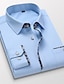 billige Skjorter til mænd-Herre Jakkesætsskjorter Button Up skjorte Skjorte med krave Sort Hvid Rød Langærmet Vanlig Alle årstider Bryllup Arbejde Tøj