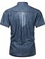 abordables chemises en jean pour hommes-Homme Chemise Chemise d'été Chemise Décontractée Chemise en jean Chemise Boutonnée Bleu Roi Bleu Poudré Bleu clair Manche Courte Couleur Unie Col Col Rabattu non imprimable Quotidien Denim Vêtement