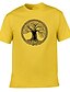 cheap Men&#039;s 3D T-shirts-Men&#039;s Unisex Tee T shirt Tee Shirt Hot Stamping Tree Plus Size Round Neck Daily Print Short Sleeve Tops Basic Casual White / Black White Yellow