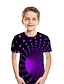 cheap Tees &amp; Shirts-Kids Boys T shirt Color Block 3D Print Short Sleeve Basic 3-12 Years Summer Light Yellow Deep Purple Rainbow