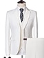 זול חליפות-שחור לבן צהוב גברים מסיבת חתונה ערב יום האהבה חליפות 3 חלקים צבע אחיד צבע בלוק חריץ בהתאמה אישית עם שני כפתורים חד חזה 2024