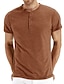 cheap Men&#039;s Clothing-Men&#039;s Henley Shirt Solid Color Round Neck Daily Vacation Short Sleeve Tops Cotton Blend Simple Fashion Comfortable Green White Black / Machine wash / Micro-elastic