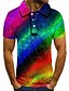 cheap Men&#039;s Polos-Men&#039;s Golf Shirt Tennis Shirt Rainbow Graphic Prints 3D Print Collar Street Casual Short Sleeve Button-Down Tops Casual Fashion Cool Rainbow / Sports
