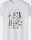 preiswerte Herren -Grafik -T -Shirt-Pflanzen Pilz Schwarz Weiß Gelb T Shirt Tee Herren Grafik Baumwollmischung Hemd Groß und hoch Wesentlich Hemd Kurzarm Bequemes T-Shirt Casual Sommer Modedesigner-Kleidung S M L XL XXL 3XL