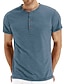 cheap Men&#039;s Clothing-Men&#039;s Henley Shirt Solid Color Round Neck Daily Vacation Short Sleeve Tops Cotton Blend Simple Fashion Comfortable Green Blue White / Machine wash / Micro-elastic