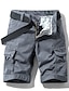 cheap Men&#039;s Pants &amp; Shorts-Men&#039;s Cargo Shorts Shorts Shorts Cargo Shorts Pants Solid Colored Mid Waist ArmyGreen Khaki Light Grey Dark Gray 29 30 31 32 34