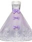 cheap Girls&#039; Dresses-Kids Little Dress Girls&#039; Bow White Green Purple Maxi Lace Tulle Sleeveless Elegant Vintage Dresses 4-13 Years