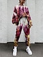 cheap Two Piece Set-Women&#039;s Basic Streetwear Floral Vacation Casual / Daily Two Piece Set Crew Neck Pant Loungewear Jogger Pants Tracksuit Pants Sets T shirt Drawstring Print Tops / Loose
